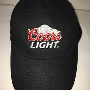 Coors light beer black baseball cap hat adjustable